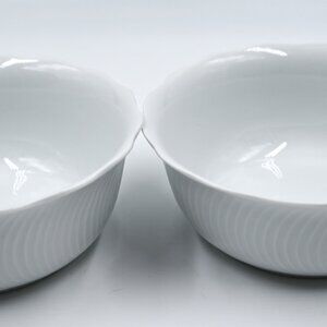 LOT of 2 Dansk Fransk Blanc 5.25 In Cereal Bowls Swirl Scallop Made in Portugal